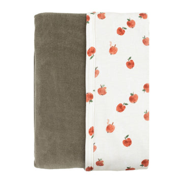Wooly Organic- coperta verde con mele