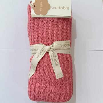 Wedoble Coperta in cotone morbida rosa fragola