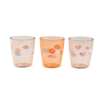 Set di 3 mini bicchieri Yummy, Happy Clouds Papaya