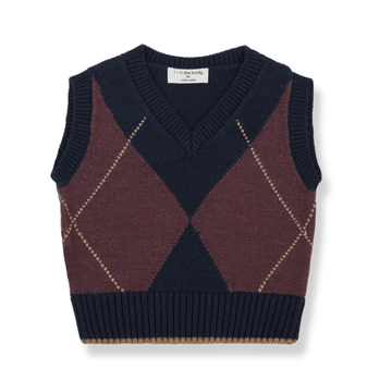 1+ in the Family gilet a rombi da bambino, dark blue- JOHANNES