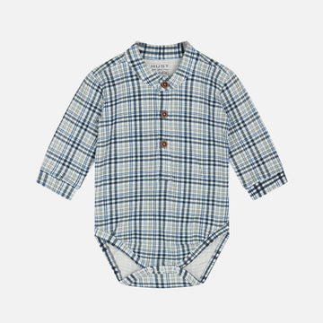 Body neonato in cotone biologico, quadretti - Boye | Hust & Claire