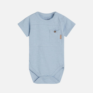Body neonato in cotone biologico, azzurro - Boye | Hust & Claire
