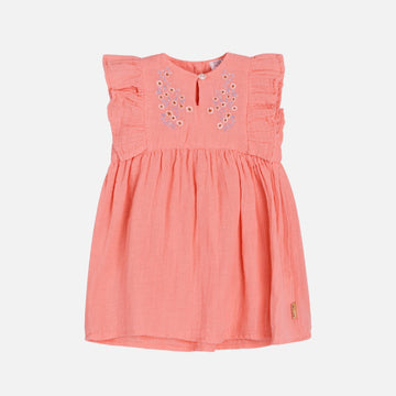Abito smanicato bambina, corallo - Katinka