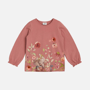 T-shirt bambina in cotone biologico, rosa antico - Ammy  | Hust & Claire