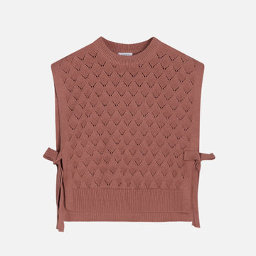 Gilet bambina in cotone biologico, rosa antico - Panita