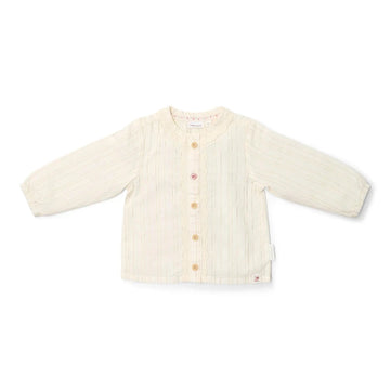 Little Dutch Blusa con riga lurex, Bianca