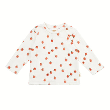 Wooly Organic- maglia beige con mele rosse