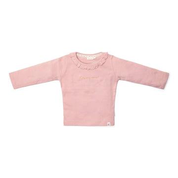 Little Dutch Maglia manica lunga rosa con colletto