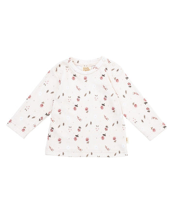 Wooly Organic- maglia rosa con fiori