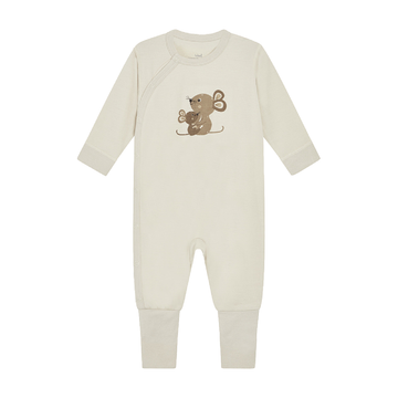 Tutina neonati in lana e bamboo - Topolino ecru