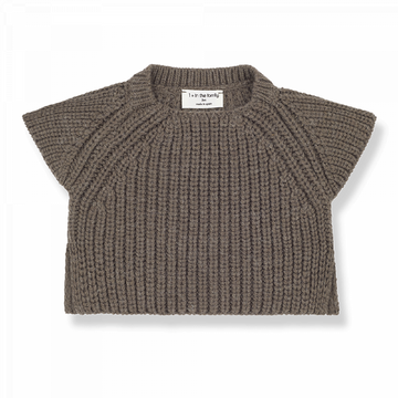 Coprispalla bambini in maglia, color marrone terra