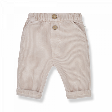 Pantalone bambino a costine, color talpa