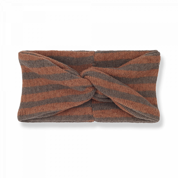 Fascetta capelli a righe terra e zucca, per bambina