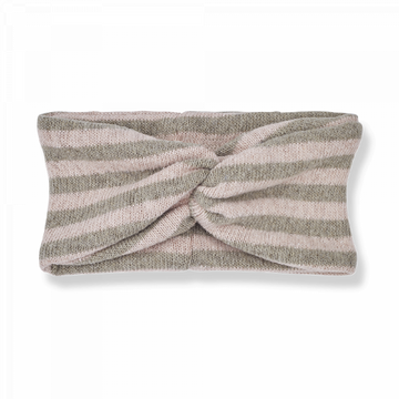 Fascetta bambinain caldo cotone riciclato a righe rosa e talpa