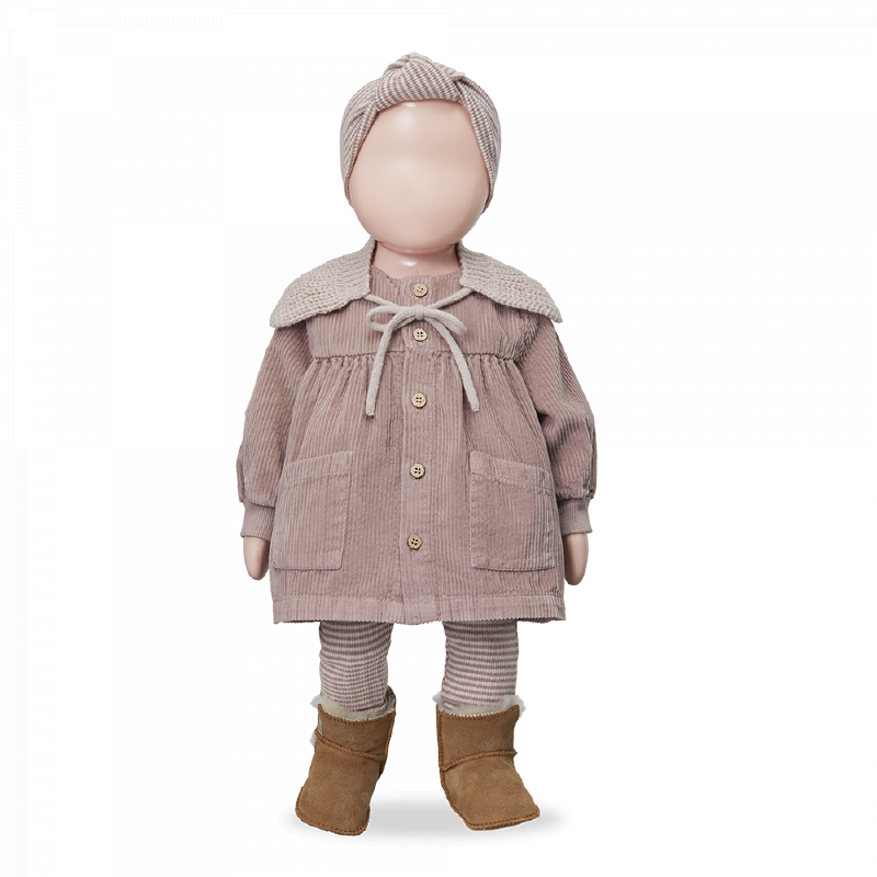 Abito bambina a costine e leggning a righe