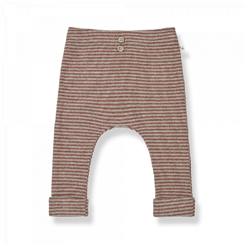 Leggings bambina in caldo cotone a righine zucca e talpa