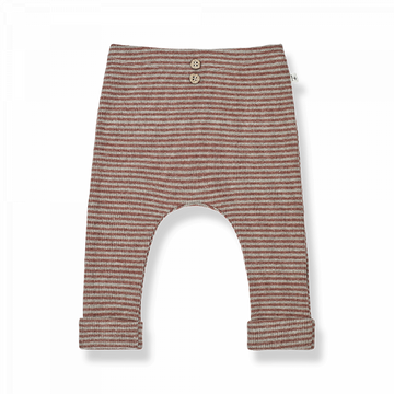Leggings bambina in caldo cotone a righine zucca e talpa
