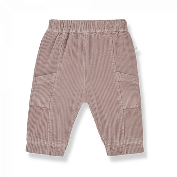 Pantalone costine per bambini, malva