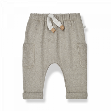 Pantalone per bambini in tonalità talpa con due tasche