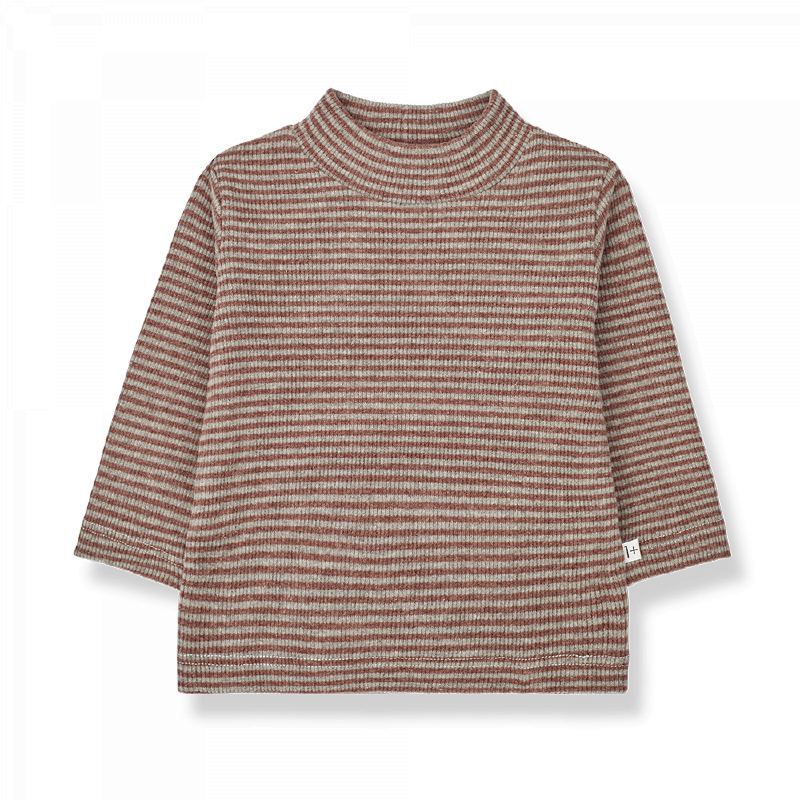 Maglia bambini in caldo cotone biologico a righe zucca