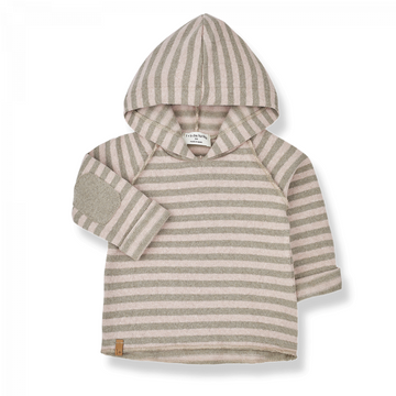 Felpa con cappuccio a righe rosa e talpa