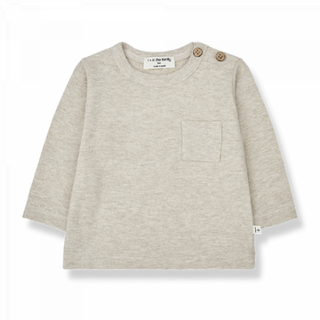 Maglia bambino in caldo cotone, color talpa