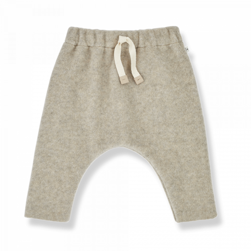 Pantalone per neonati in misto bambù, caldo e in color beige