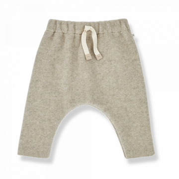 Pantalone per neonati in misto bambù, caldo e in color beige