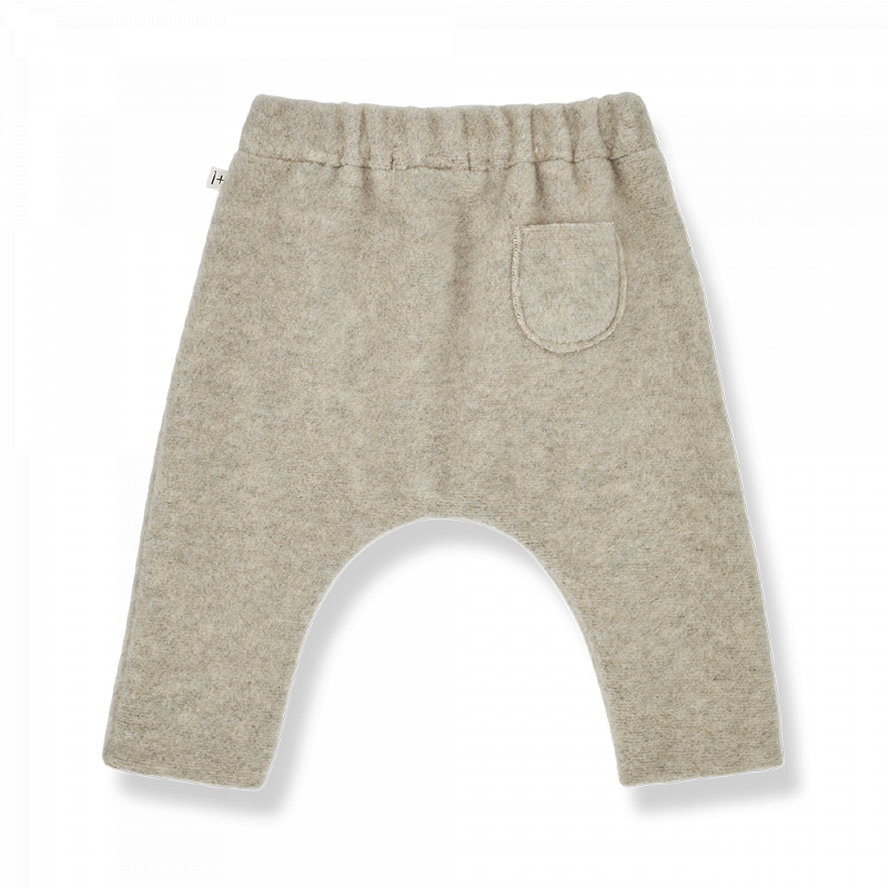 Pantalone per neonati in misto bambù, caldo e in color beige.