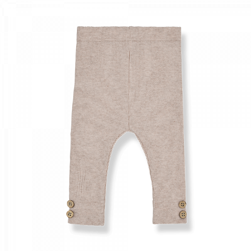 Leggings bambina a costine in tonalità rosa nude