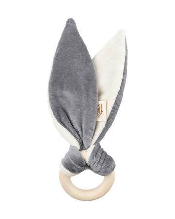 Wooly Organic- orecchie scricchiolanti night blue con anello in legno