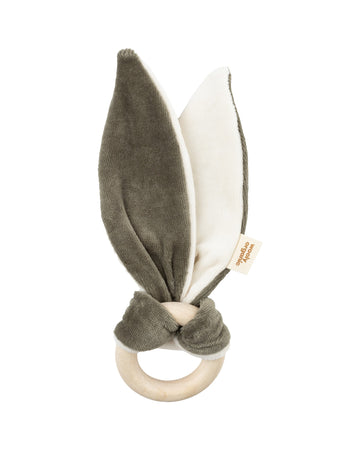 Wooly Organic- orecchie scricchiolanti verdi con anello in legno