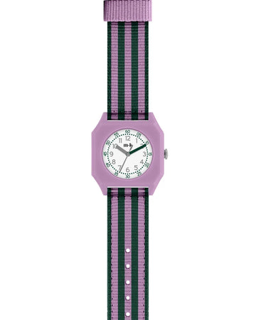 Mini Kyomo - orologio righe verdi e rosa