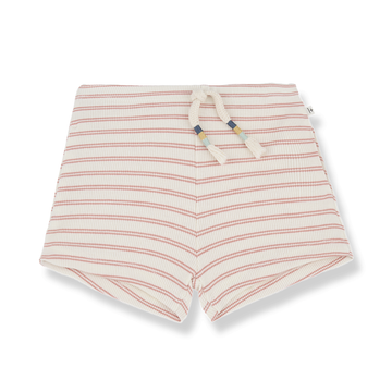 1+ in the Family Shorts bambina, righe corallo - Stela