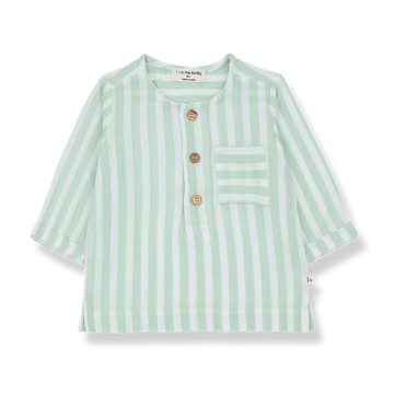 1+ in the Family Camicia bambino, righe menta - Gaspar