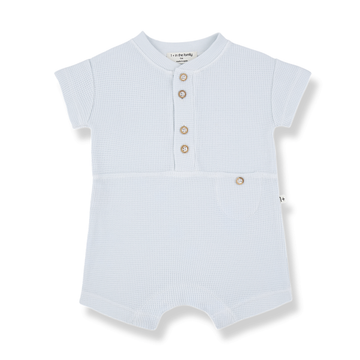 1+ in the Family Pagliaccetto neonato, trama waffle azzurro - Volos