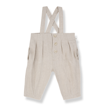 1+ in the Family Pantalone bambina con bretelle beige - Agullana