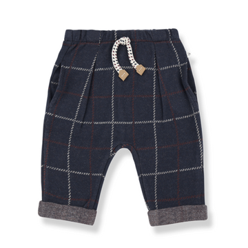 1+ in the Family Pantalone bambino, a quadri blu - ROBIN