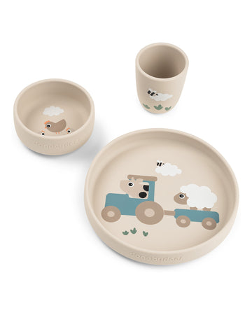Set prima pappa, tiny farm color sabbia - 100% PP alimentare