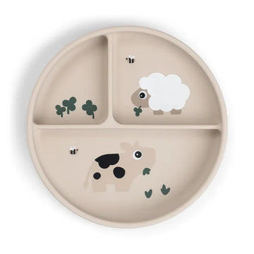 Piatto a scomparti  Tiny farm Beige