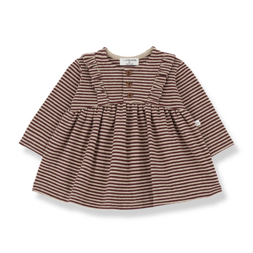 1+ in the Family Abito bambina, righe melanzana - JASMIN