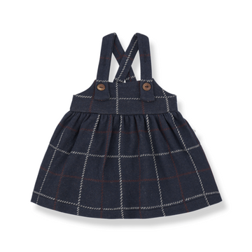 1+ in the Family Salopette bambina, quadri blu - NINA