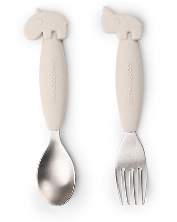 Set 2 posate con impugnatura antiscivolo in acciaio inossidabile