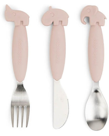 Set 3 posate con impugnatura antiscivolo in acciaio inossidabile