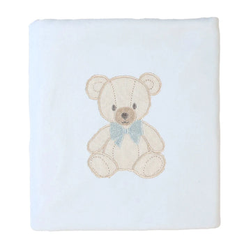 Copertina in ciniglia, teddy Azzurro- Baby G