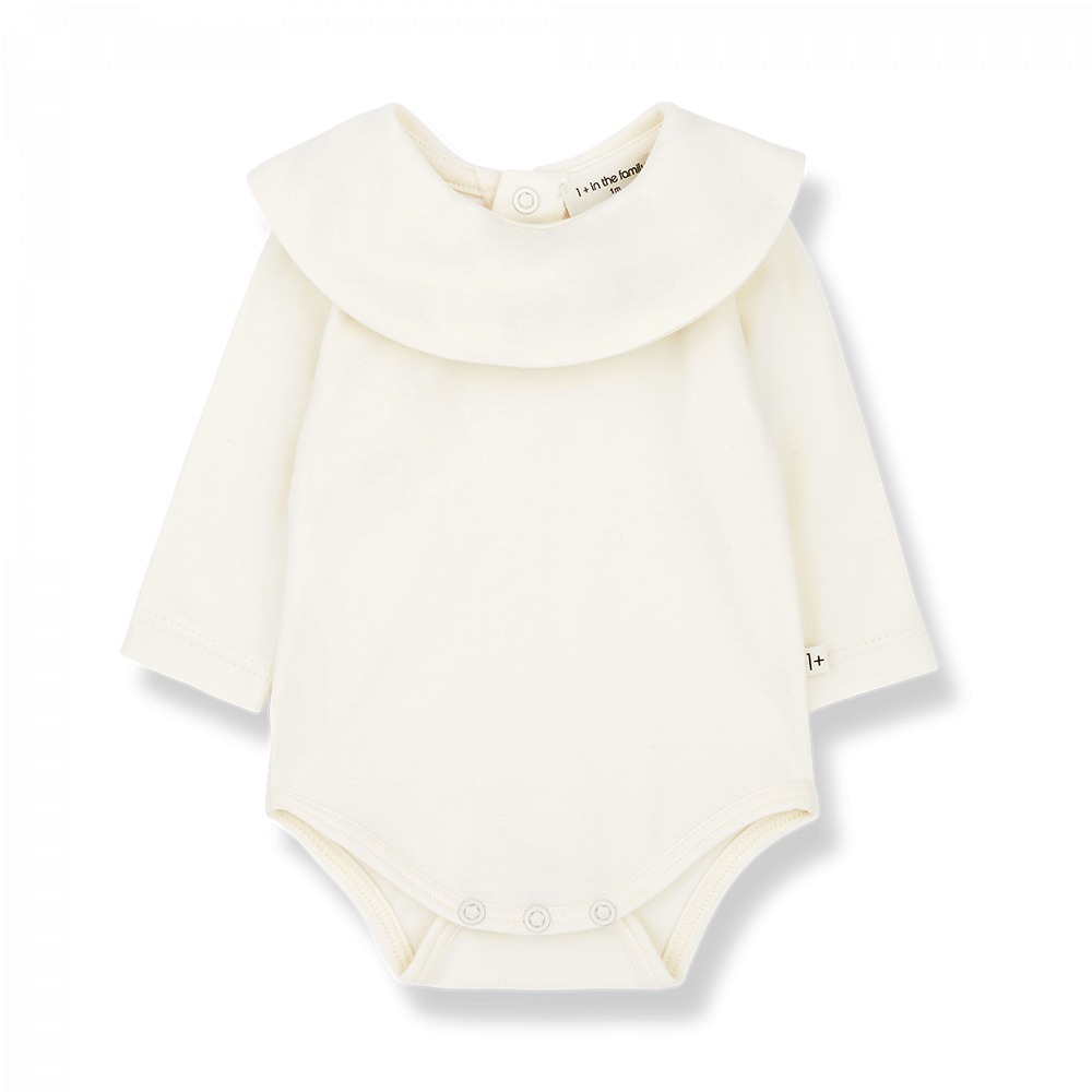 Body Mezza Manica Collo Tondo Con Rifiniture Bianco In Cotone Unise Calamaro 19019 Body Mezza Manica Collo Tondo Con Rifiniture Bianco In Cotone Unise Calamaro 19019