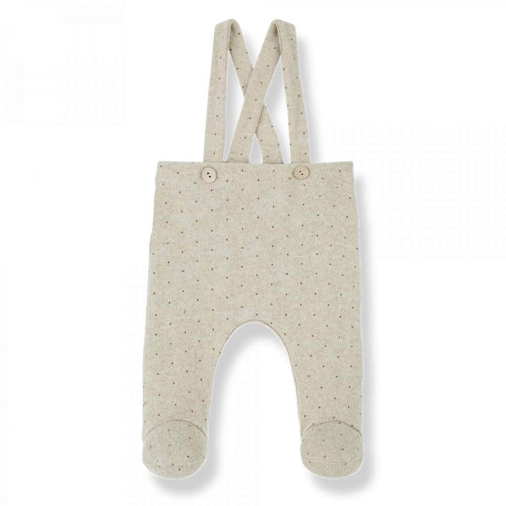 Salopette neonato beige a pois, collezione autunno inverno 22 23 One more in the Family