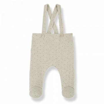 Salopette neonato beige a pois, collezione autunno inverno 22 23 One more in the Family