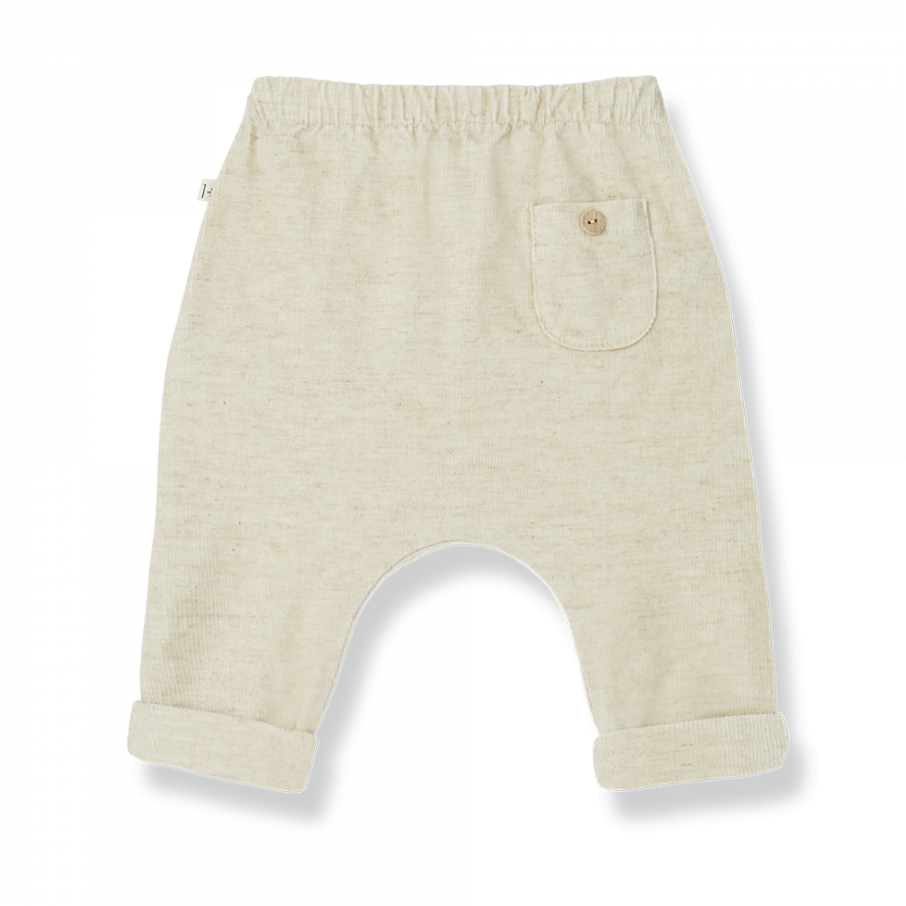 Pantalone bambino a costine Ramon, colore natural.