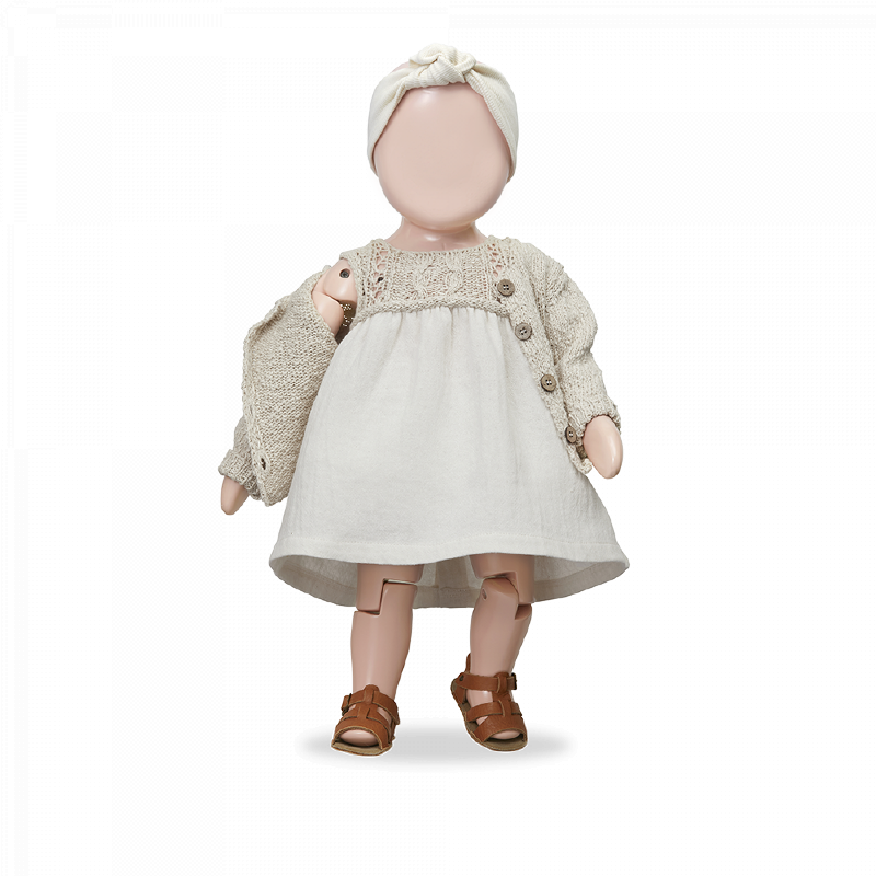 Abito bambina in cotone e lino, della collezione SS23 1+ in the Family